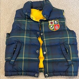 Ralph Lauren Navy and Yellow Plaid Vest